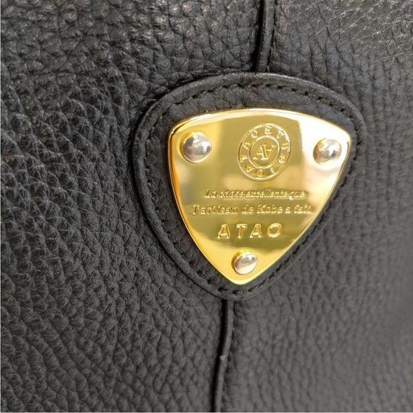 ATAO black leather tote double strap bag - Picture 10 of 10